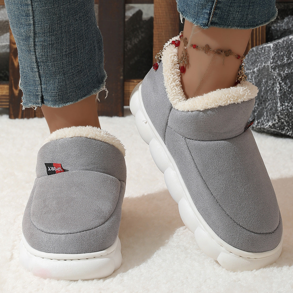 Rebecca – Plysj Plattform Sneakers for Kvinner – Myke og Varme Vinter Sko med Komfortabel Fôr