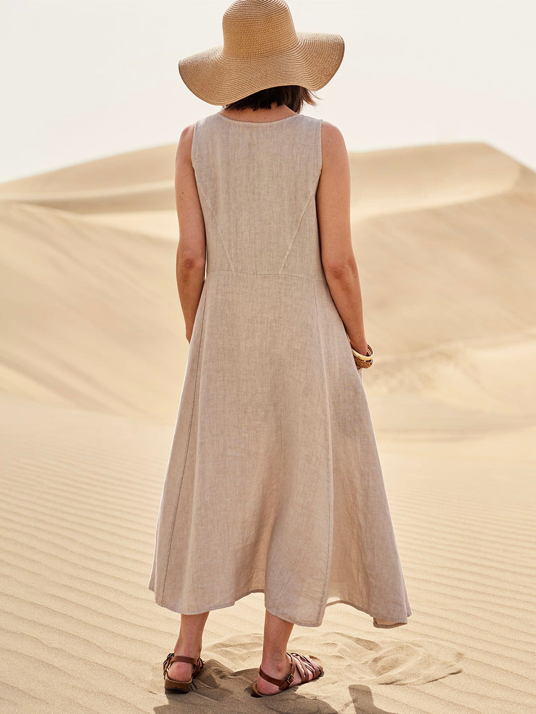 Vestido Elise de Algodão para Mulher – Suave, Respirável e Bolsos Práticos para Conforto Diário