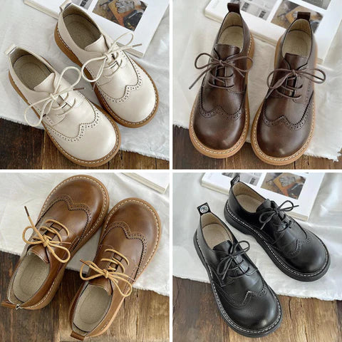 Liza Sapatos Mulher – Estilo Oxford Richelieu Elegantes com Detalhes Brogue e Conforto