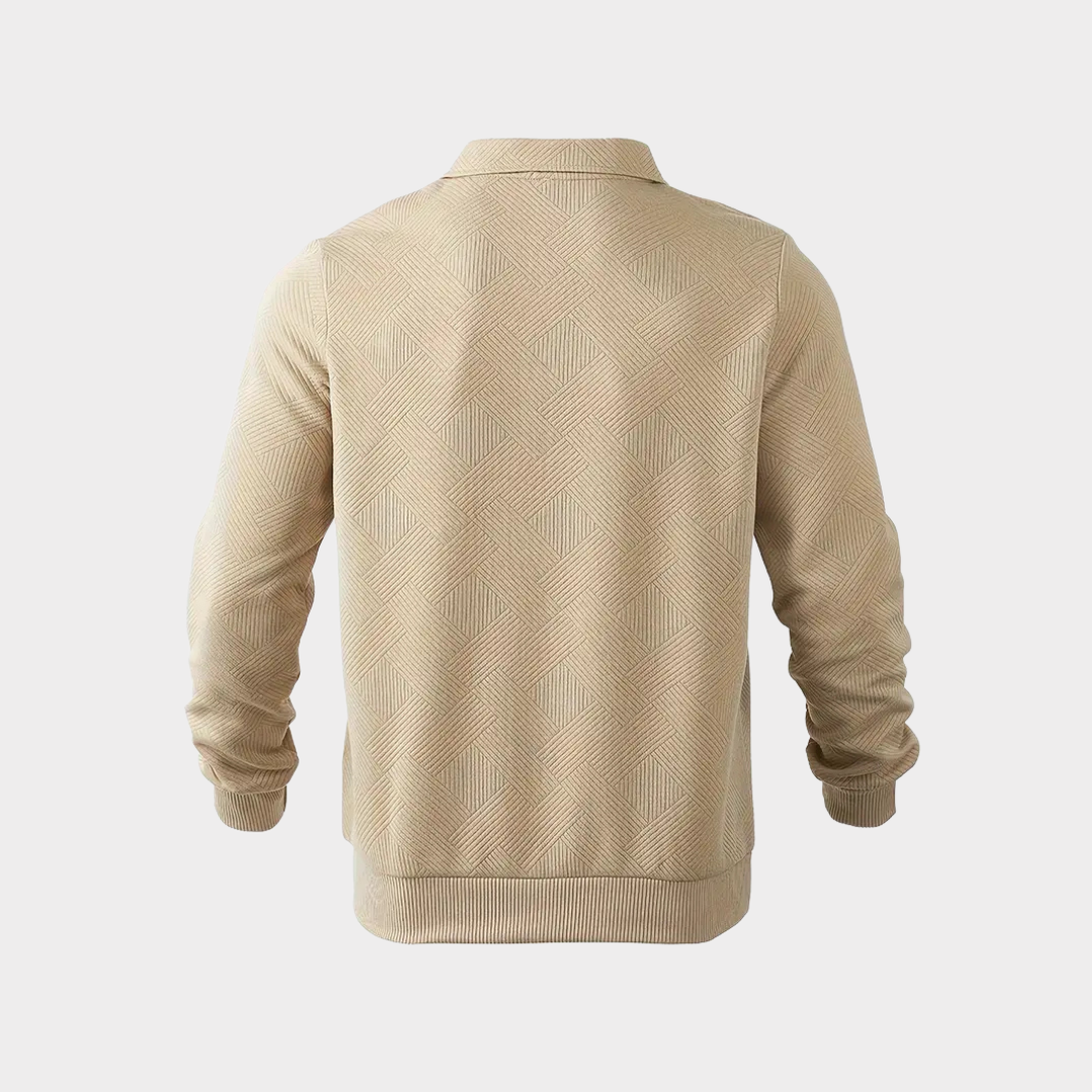 Victor Pull Homme – Teplý pletený svetr s geometrickým vzorem a pohodlným střihem