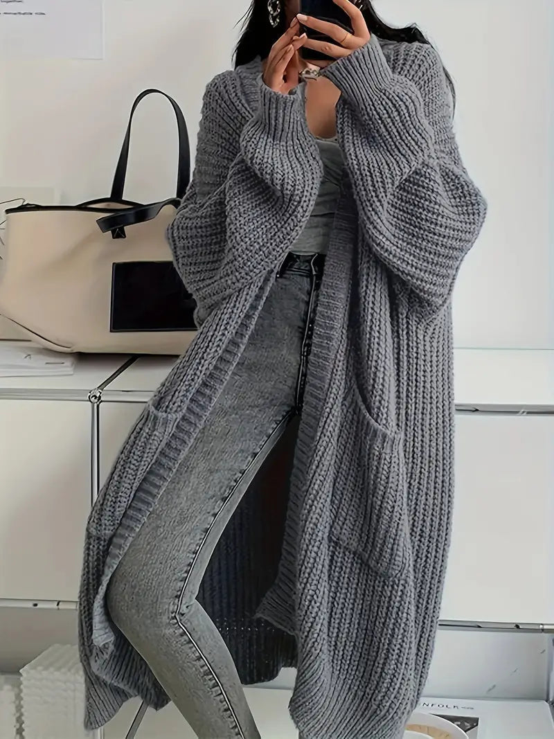 Colete Marina Mulher – Colete Comprido de Malha Suave e Elegante para Outono com Corte Confortável