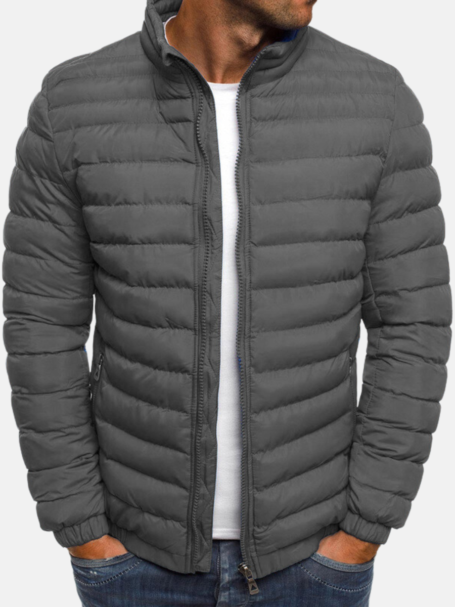 Manuel Veste Matelassée pour Homme – Rovný lehký střih s vysokým límcem a zipem