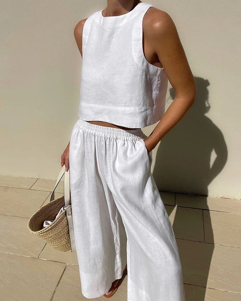 Jhara Women's Set – Elegant & Comfortable Linen Set with Flattering Cut