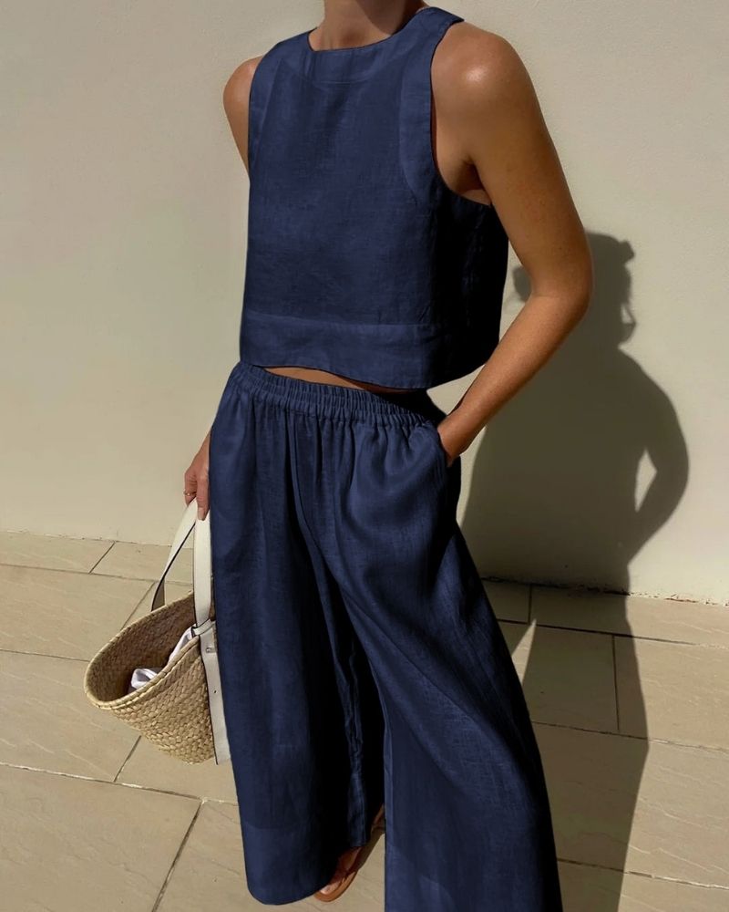 Jhara Women's Set – Elegant & Comfortable Linen Set with Flattering Cut