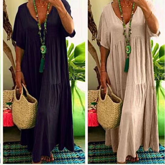 Saylor Long Summer Dress Women – Loose Bohemian Maxi Dress Casual Style for Holidays & Leisure