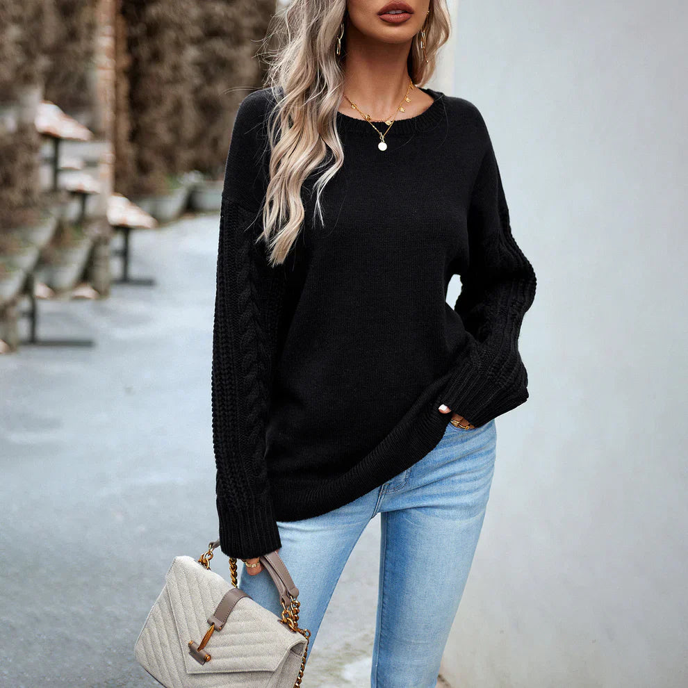 Aila Pull Dame – Blød & Elegant Strik med Lange Ærmer til Alle Årstider