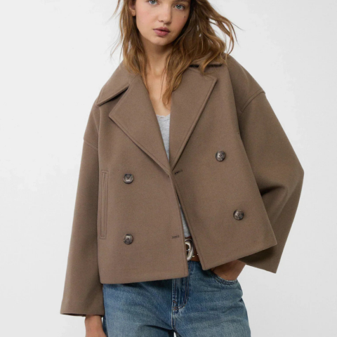 Addison Veste Femme – Manteau Court Élégant à Double Boutonnage au Style Moderne