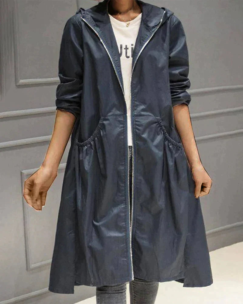 Millie Manteau de Pluie Long pour Femme – Veste Imperméable Élégante au Design Léger et Respirant