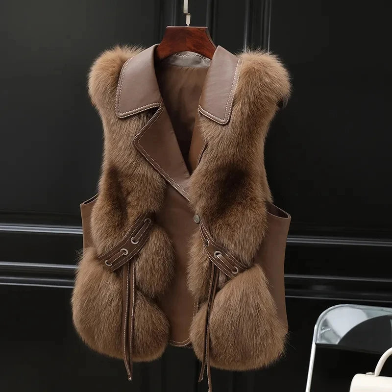 Dilara Gilet Femme en Fausse Fourrure – Design Élégant avec Coupe Ajustable & Doublure Douce