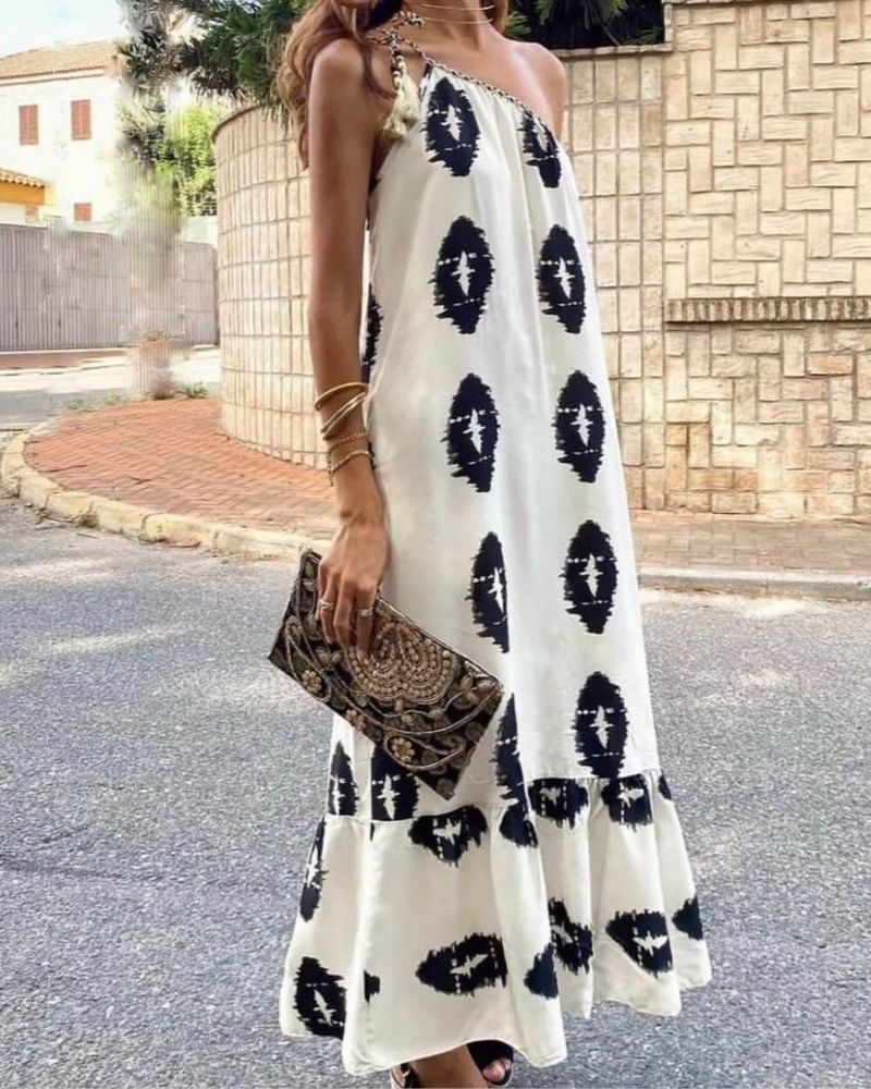 Robe Longa Sienna para Mulher – Corte Assimétrico Elegante & Tecido Leve Ideal para o Verão