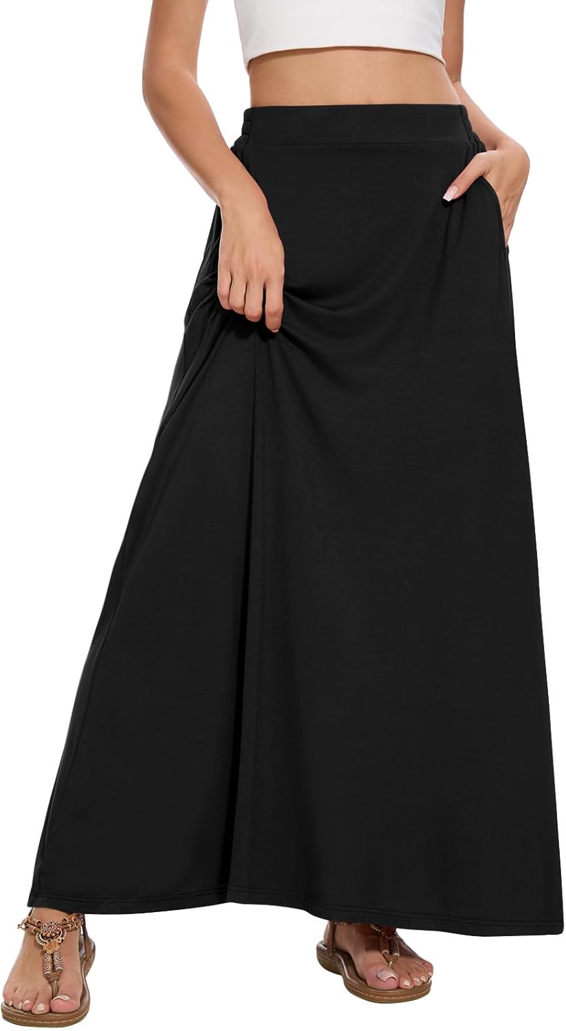 Nina Maxi Skirt for Women – Flowing High-Waisted Skirt, A-Line & Pockets Summer