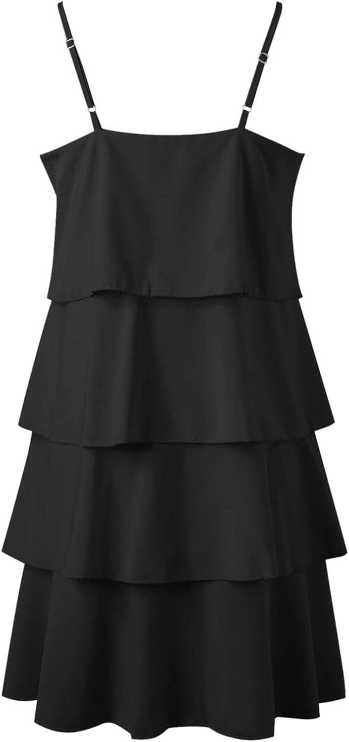 Rochie Camille pentru femei – Rochie maxi cu volane, decolteu în V, fără mâneci, din chiffon plisat, de vară