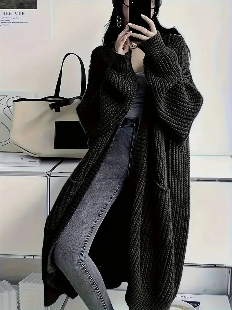 Colete Marina Mulher – Colete Comprido de Malha Suave e Elegante para Outono com Corte Confortável
