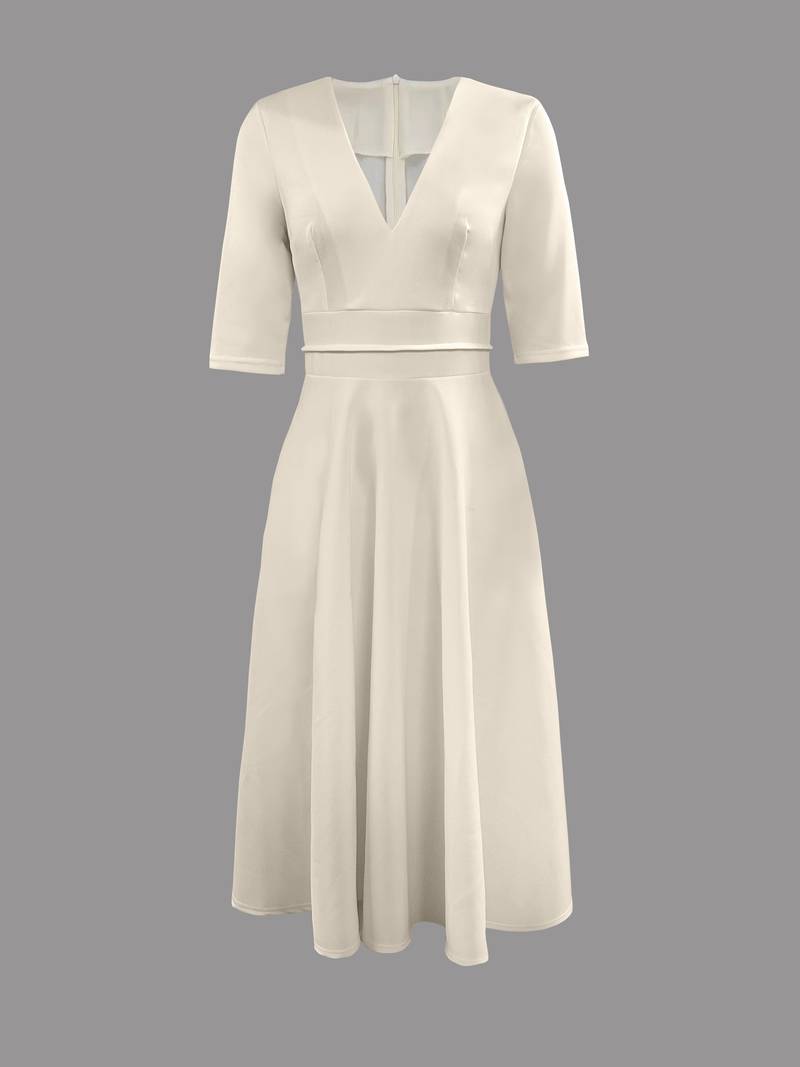 Abito da donna Elara - Elegante abito con scollo a V, leggero e ideale per feste ed eventi estivi