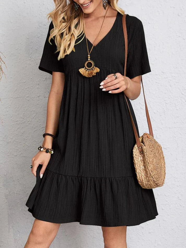 Vestido de Verão Mulher Julietta – Vestido Largo com Decote em V e Conforto Arejado para Dias Quentes