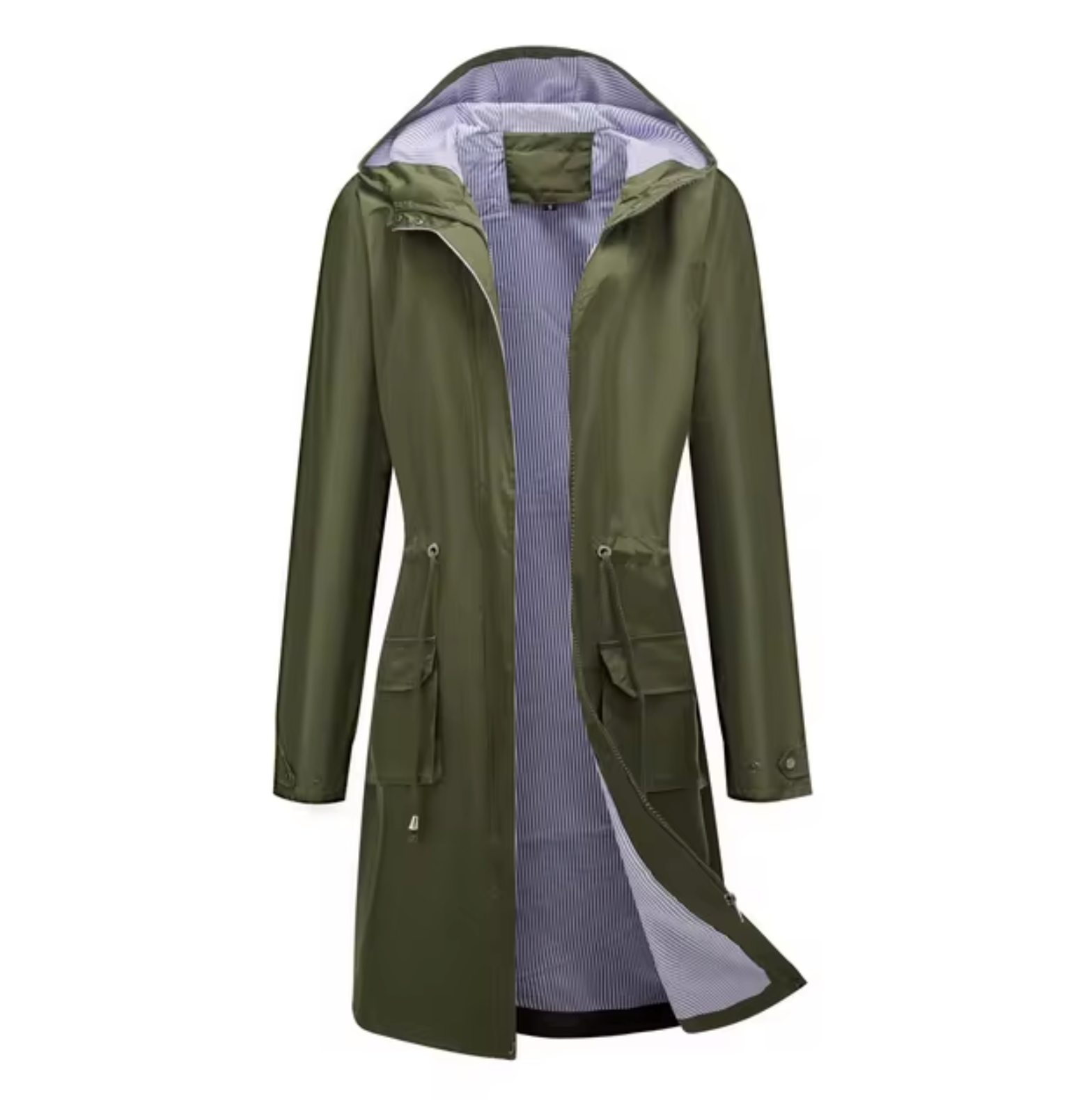 Cappotto da donna Adelaide – Giacca lunga impermeabile con cappuccio e taglio femminile traspirante