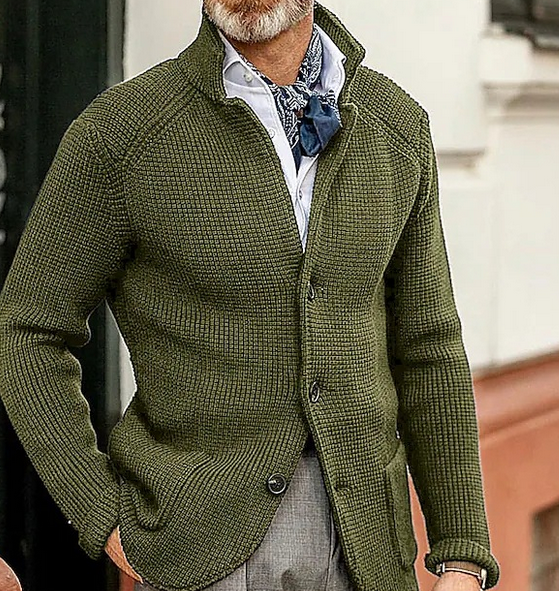 Edward Blazer Férfi Vintage – Elegáns Álló Gallér, Hosszú Ujjú & Időtlen Stílus