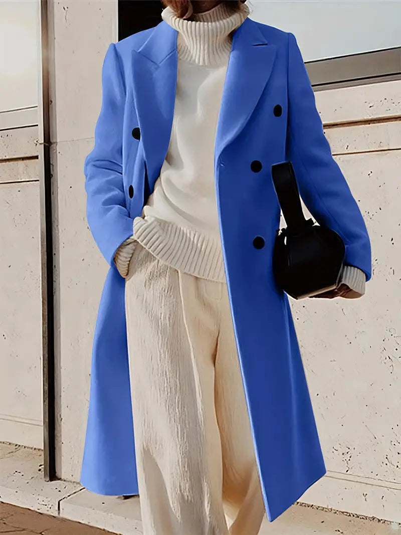 Mariana Manteau Longo Mulher – Gabardina Elegante em Caxemira com Corte Moderno e Intemporal