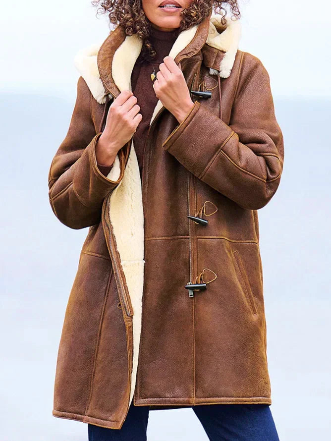 Leia Manteau Femme à Capuche – Chaud, Décontracté & Élégant pour les Jours d’Hiver