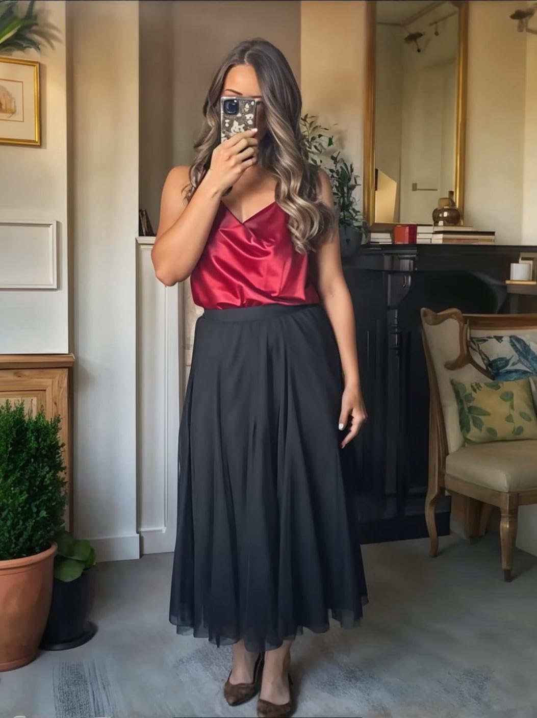 Cassy Jupe Tulle Femme – Jupe Longue Taille Haute, Fluide & Élégante
