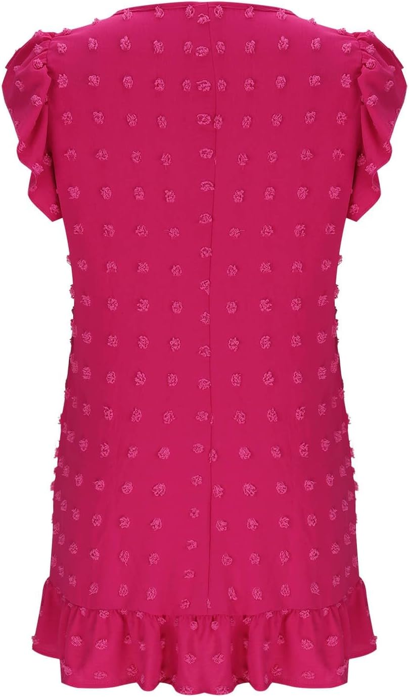 Chloé Damenkleid – Midikleid mit V-Ausschnitt, kurzen Ärmeln, Volants, A-Linien-Schnitt, Sommer