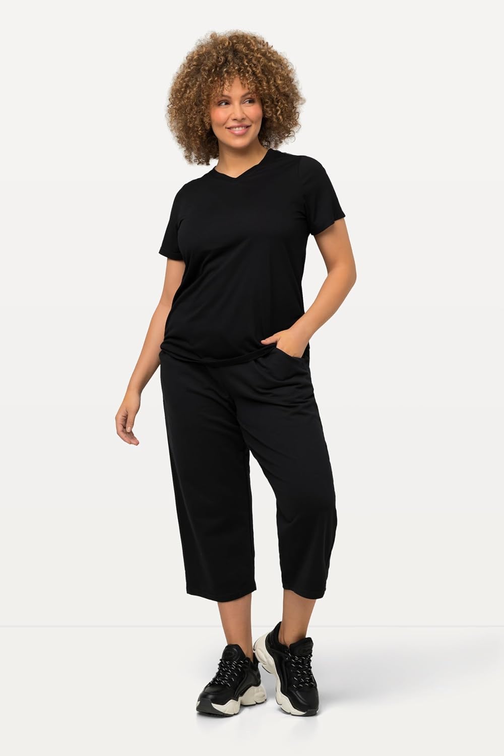 Mabel Women’s 7/8 Trousers – Straight Cut, Elastic Waist & 2 Pockets