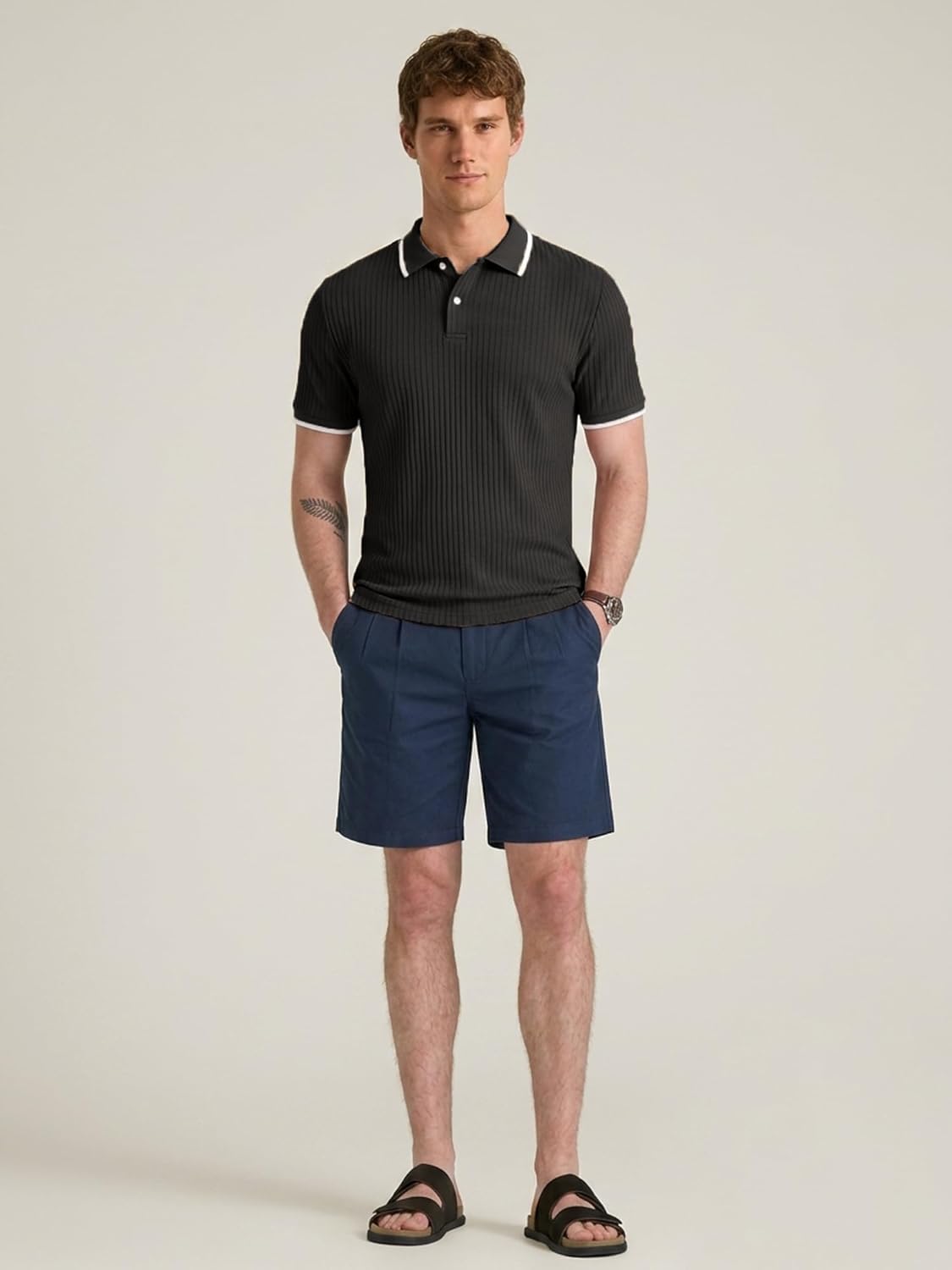 Adrien Polo Herre – Stretchstrikket Polo, Lett & Elegant Business Casual Stil