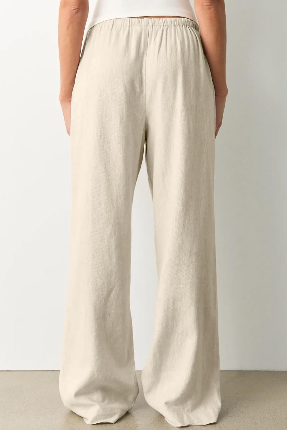 Zyrill Pantaloni damă din in Palazzo – croială largă, talie elastică, ușori, chic de vară