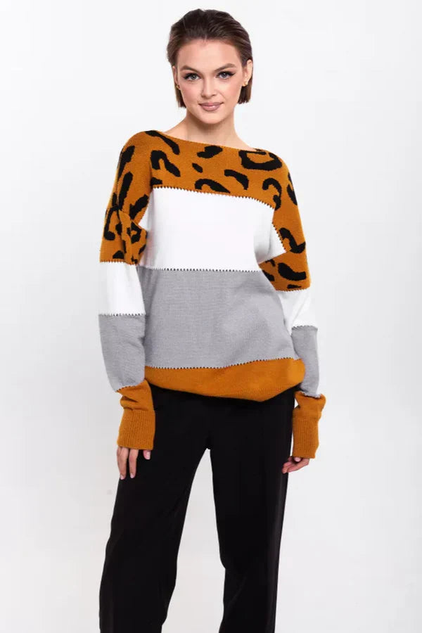 Alianna Pull Femme – Polar leopard chic moale și confortabil pentru stil casual