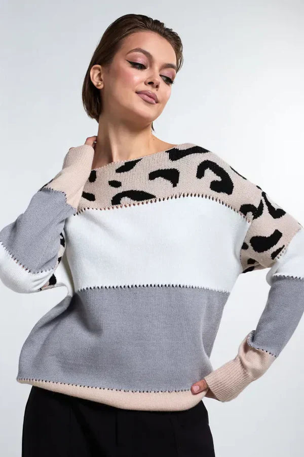 Alianna Pull Femme – Polar leopard chic moale și confortabil pentru stil casual