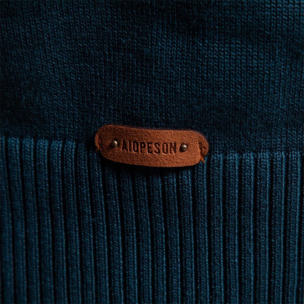 Liam Pull Homme à Rayures – Stehkragen mit Reißverschluss, warm & bequem aus Polyesterwolle