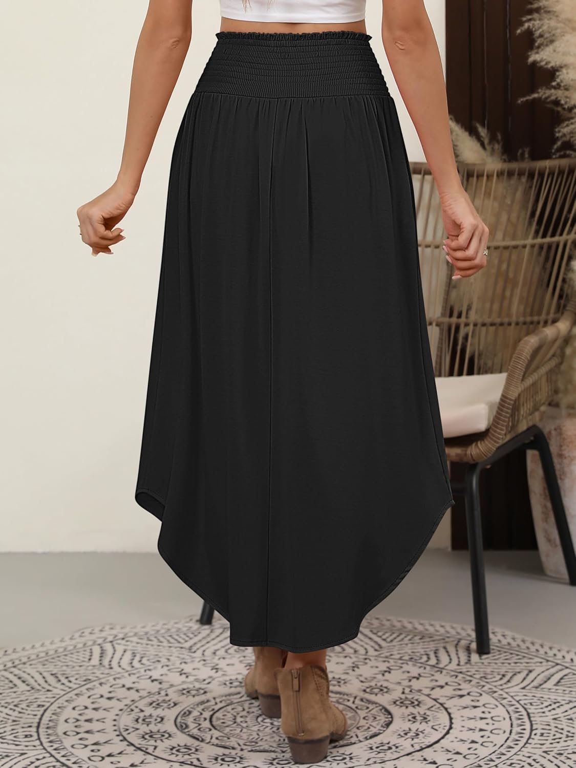 Lulu Gonna Lunga Donna – Gonna Maxi Bohemien Floreale, Vita Alta e Fluida