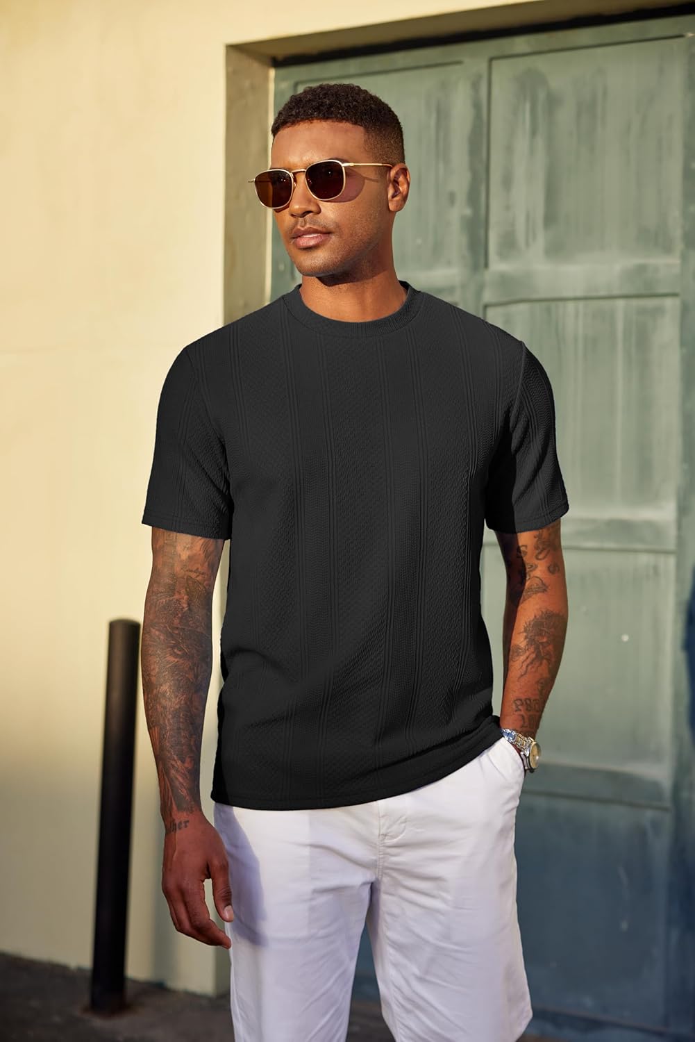 Tricou Wilbert pentru bărbați – Tricou din plasă texturată, ușor și cu stil casual chic