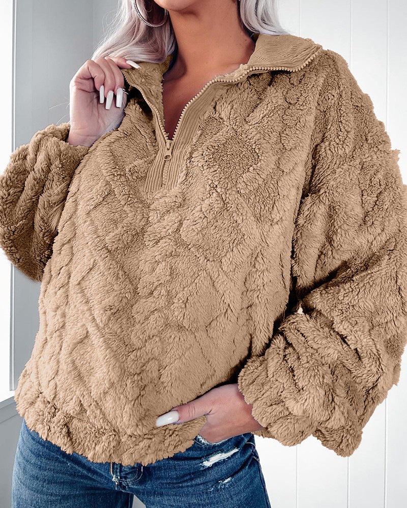 Lyka Sweatshirt Femme – Pull Doux Unicolore à Manches Longues au Style Confortable