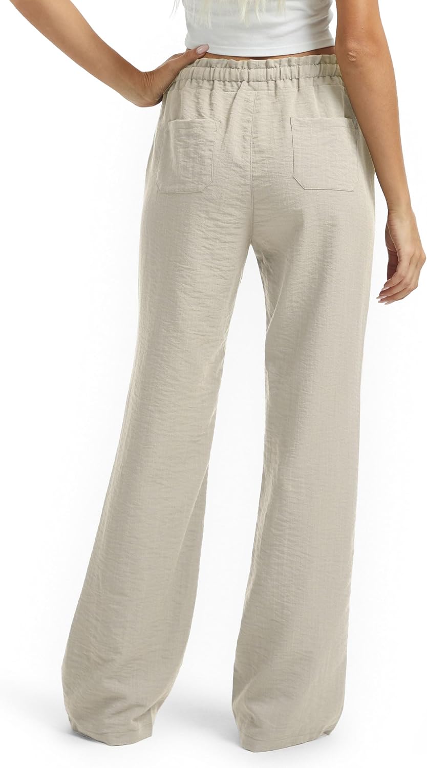 Sassy Damenhose Tall – Palazzo Leinen Lang, Größen 30-36 & Taschen