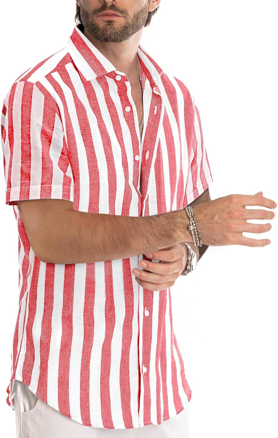 Julien Muška Košulja – Prugasta Košulja s Kratkim Rukavima, Casual Chic Ljetni Stil