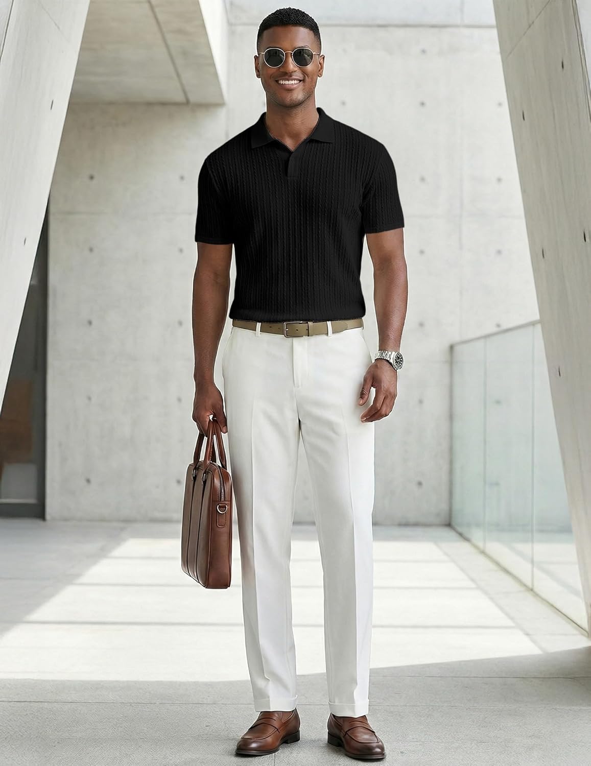 Matteo Polo Homme – Polo z pružné pleteniny, styl Old Money a letní casual