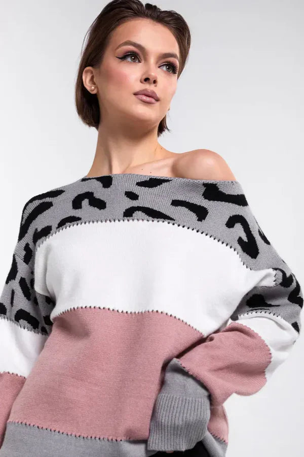 Alianna Pull Femme – Polar leopard chic moale și confortabil pentru stil casual