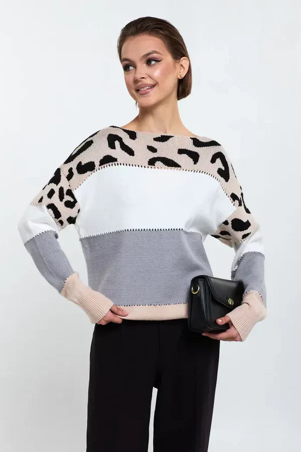 Alianna Pull Femme – Polar leopard chic moale și confortabil pentru stil casual