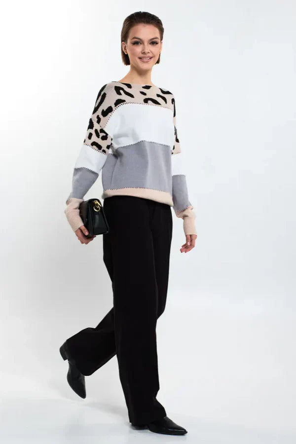 Alianna Pull Femme – Polar leopard chic moale și confortabil pentru stil casual