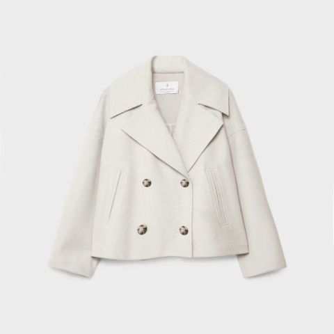 Addison Veste Femme – Manteau Court Élégant à Double Boutonnage au Style Moderne