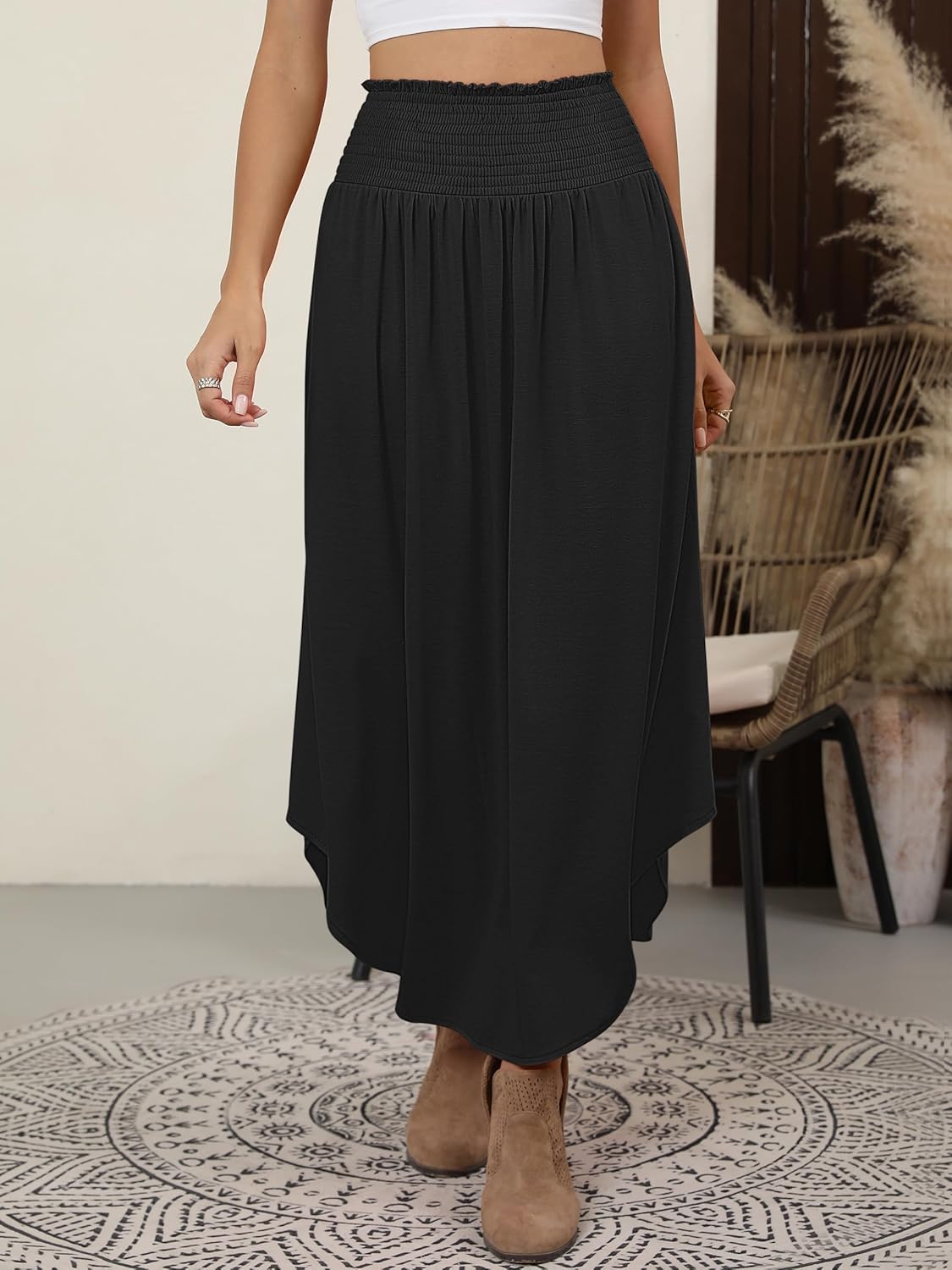 Lulu Gonna Lunga Donna – Gonna Maxi Bohemien Floreale, Vita Alta e Fluida