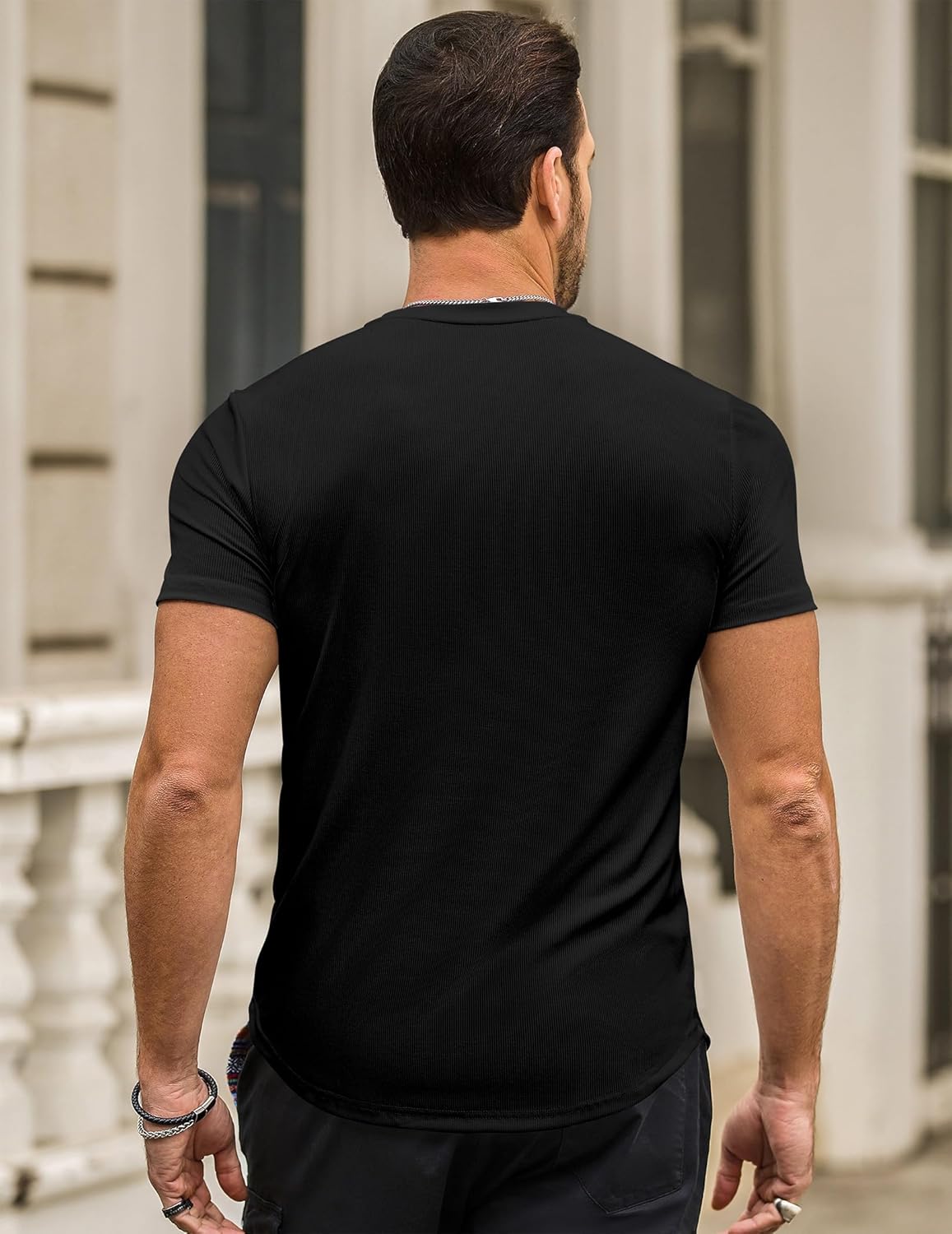 Norman Ανδρικό T-Shirt – Κοντομάνικο Slim Fit με Ελαστικότητα, Μακρύ & Αθλητικό Καλοκαίρι