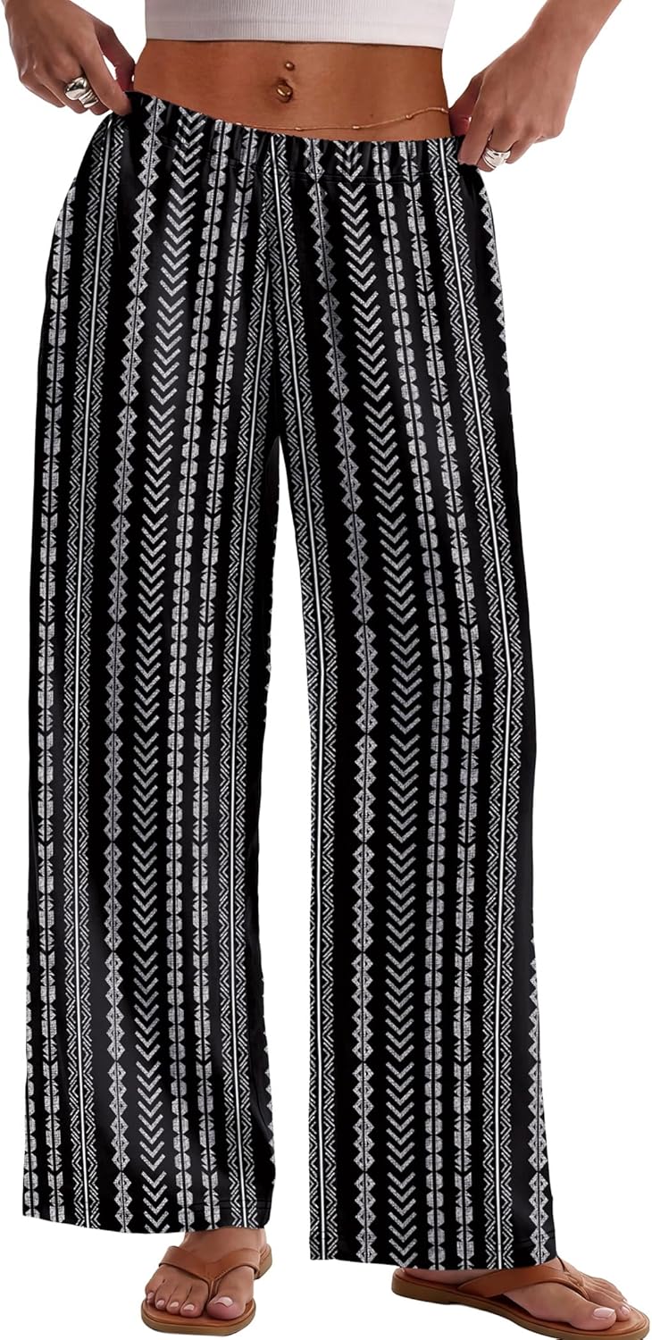 Pantaloni Palazzo pentru femei Kendi – croială largă fluidă, talie elastică, vară chic