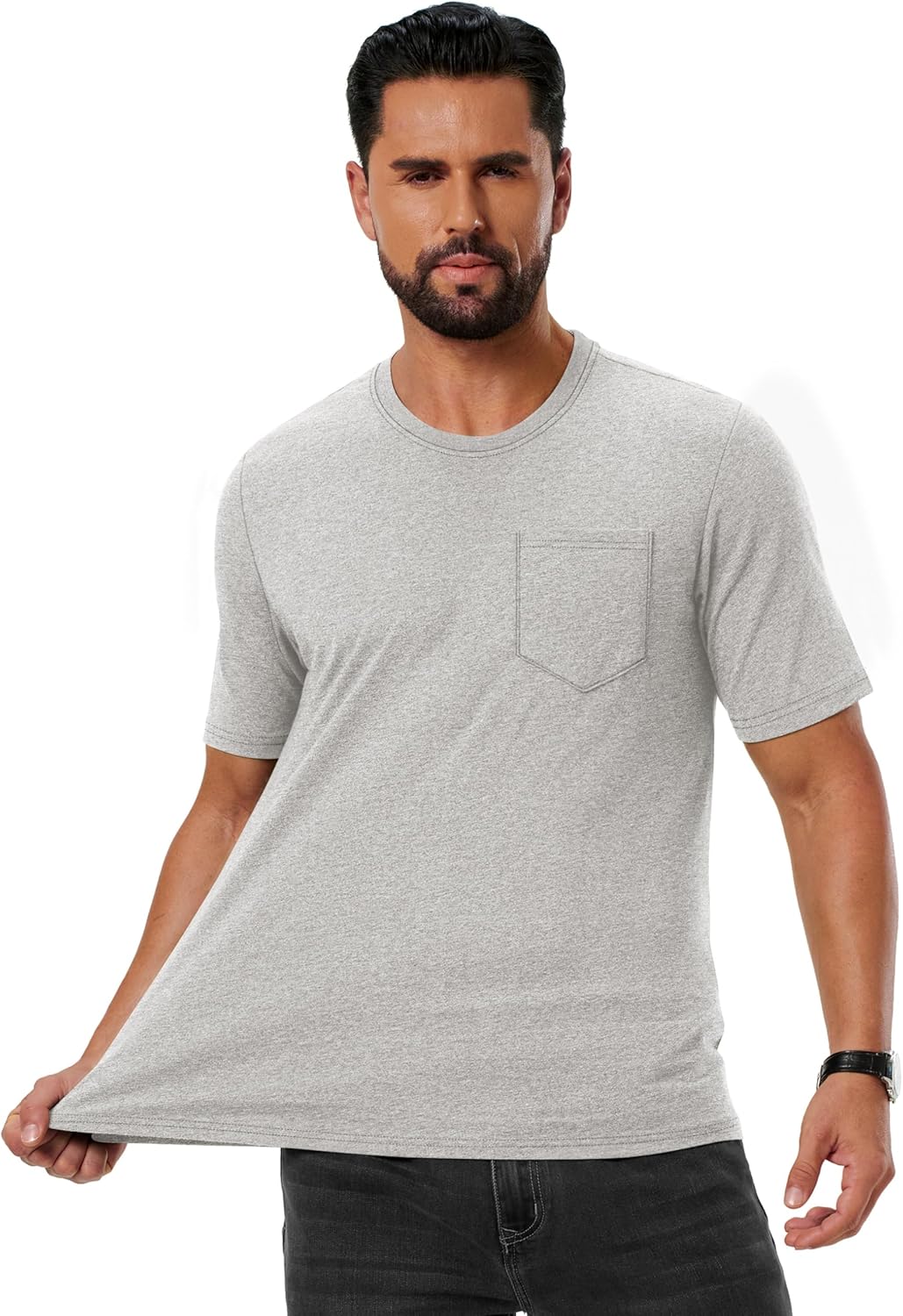 Leonardo T-Shirt Herren – Weiches Baumwoll-T-Shirt mit Tasche, Atmungsaktiv & Lässig für den Sommer