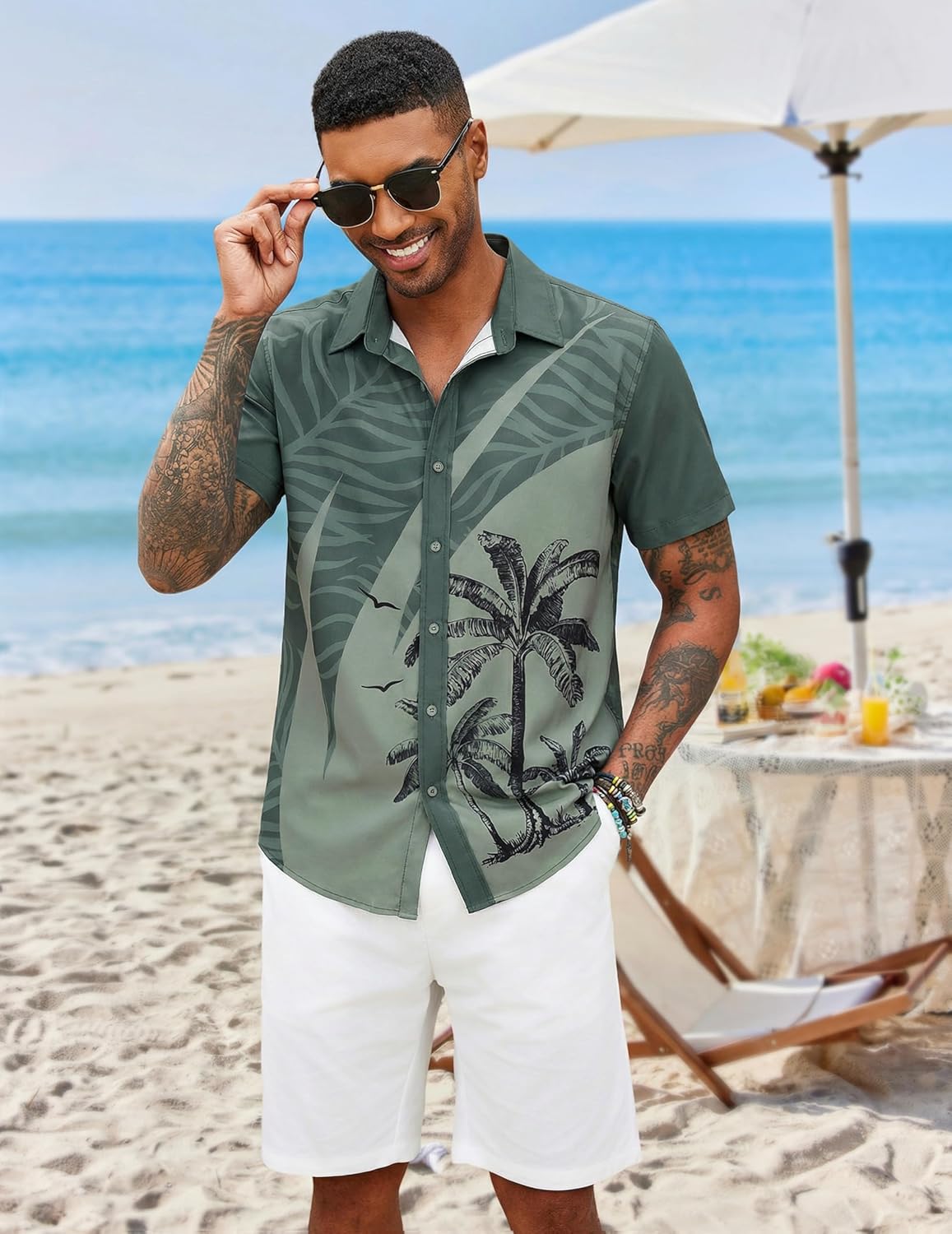 Camisa hawaiana para hombre Carlos – Camisa tropical de verano, ligera y de secado rápido