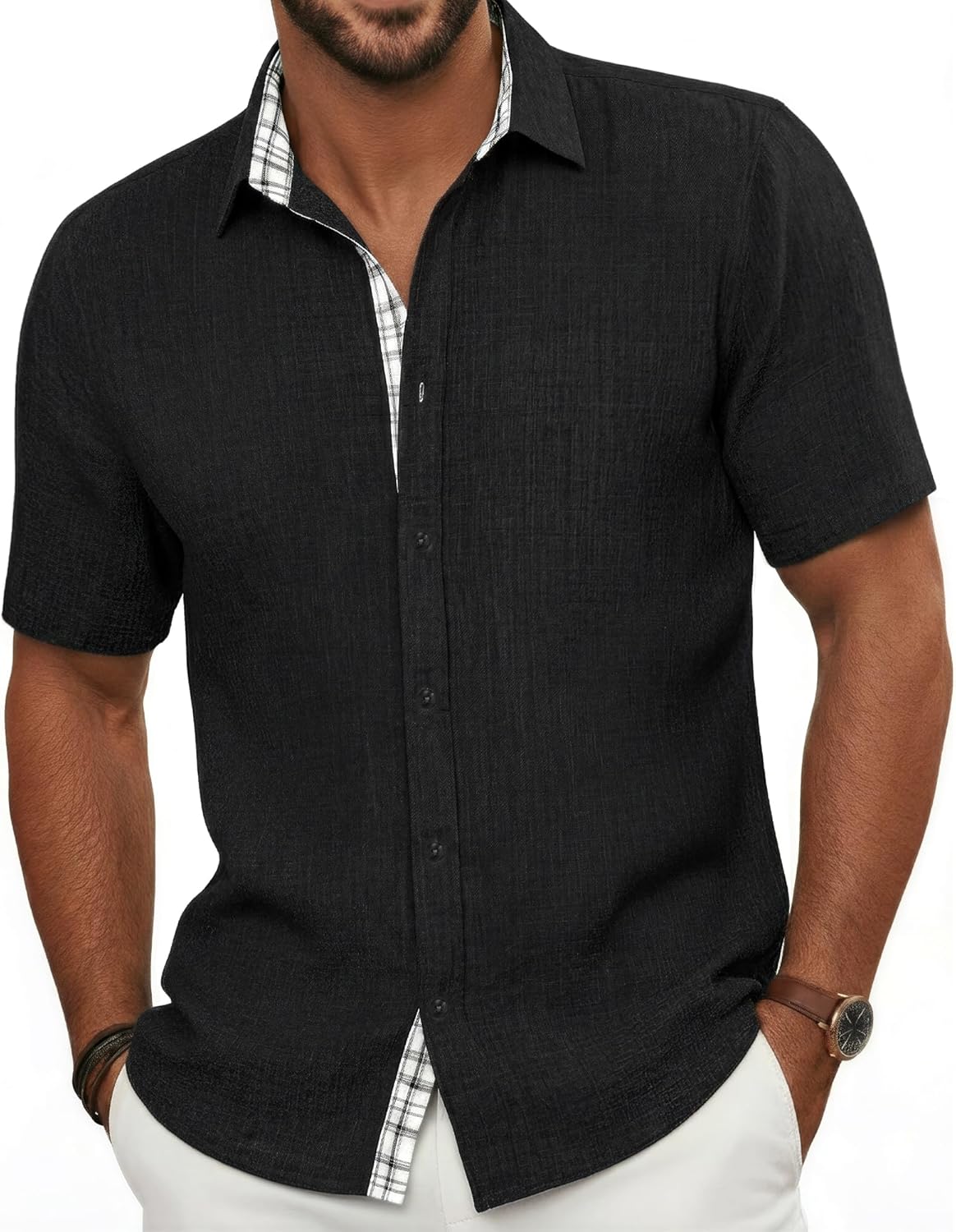 Camisa Alexandre Homem – Camisa de Verão Stretch, Respirável & Estilo Casual Chic