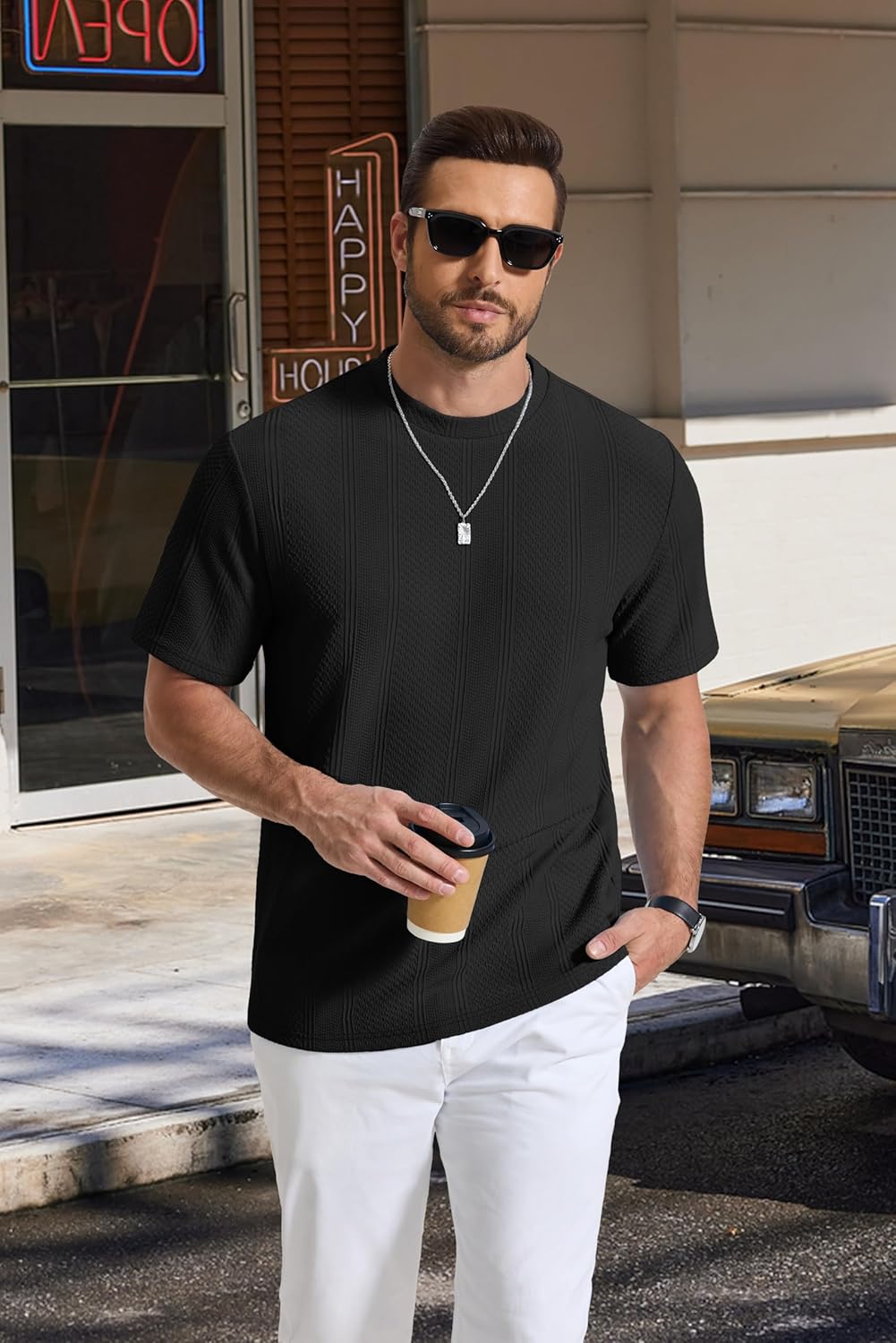 Tricou Wilbert pentru bărbați – Tricou din plasă texturată, ușor și cu stil casual chic
