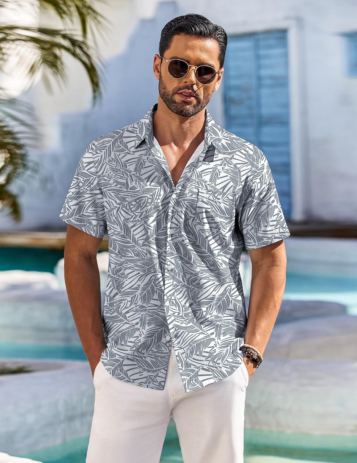 Maël Chemise Hawaïenne Homme – Chemise Fleurie à Manches Courtes pour Plage et Vacances