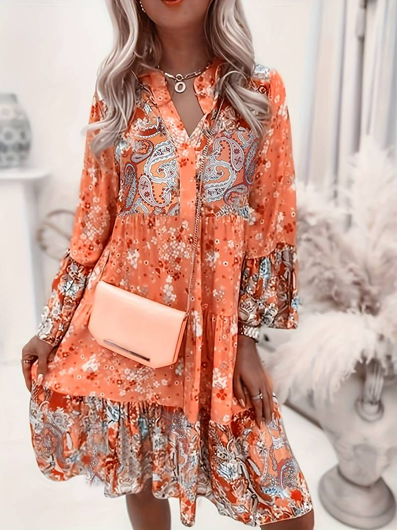 Pascale Bohemian Dress Woman – Lightweight maxi with timeless floral print & flattering cut